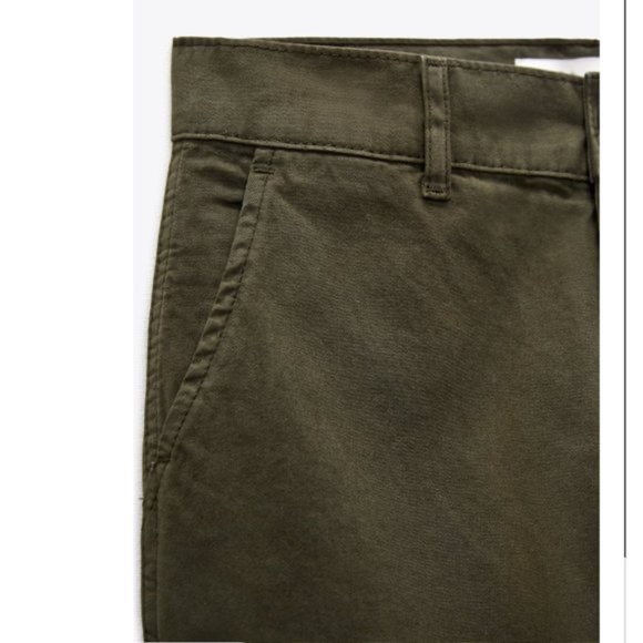 NWT ZARA THE CARGO STRAIGHT PANTS KHAKI - Picture 7 of 9